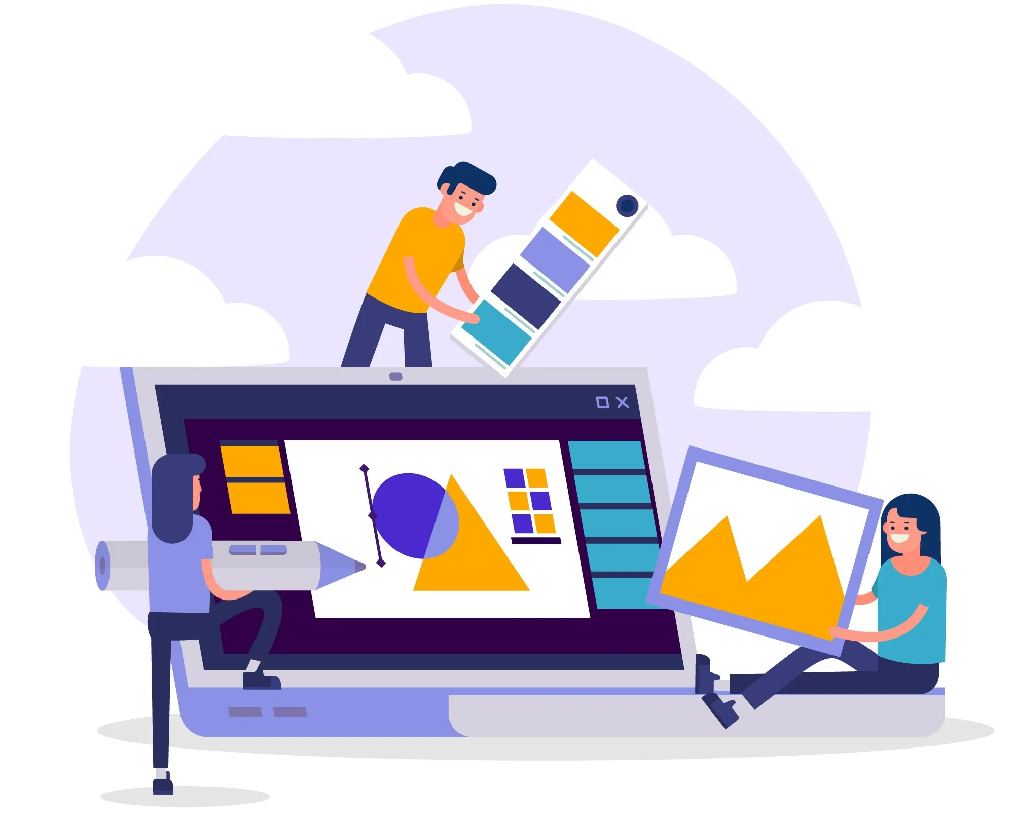 graphic-design-teamwork-concept_ قیمت طراحی سایت فروشگاهی با وردپرس